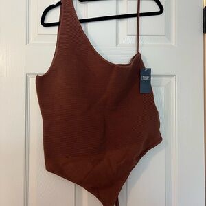 Abercrombie & Fitch Brown Ribbed Bodysuit